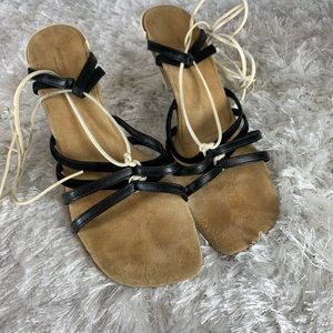 Dries Van Noten Black and Tan Heels